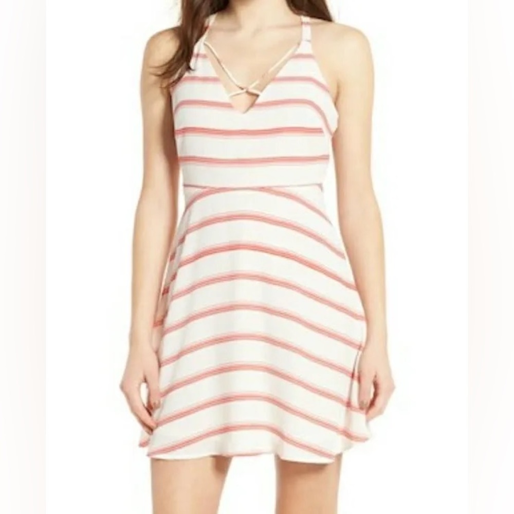Striped Cross Front Fit and Flare Sundress | Lush